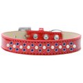 Unconditional Love Sprinkles Ice Cream Pearl & Blue Crystals Dog CollarRed Size 12 UN812391